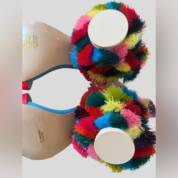 Kat Maconie Designer Colorful Fringe Tassel “Olive” Chunky Heel Sandals 6/Eu 37 - Picture 10 of 12